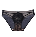 Sexy schwarze Spitzenunterwäsche mit Netzstoff und feiner Stickerei für Damen - S / Schwarz