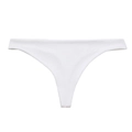 Minimalist seamless white thong for women made of soft breathable elastic fabric - S / White