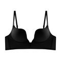 Sujetador push-up sin costuras con escote en V profundo en negro y tirantes finos - 70A / Negro