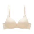 Sujetador push-up sin costuras ni aros en color beige con tirantes finos ajustables - 70B / Color Piel