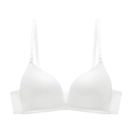 Sujetador blanco sin costuras ni aros con tirantes finos y ajustables para mujer - 75B / Blanco