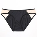 Sexy black low-waist thong for women with seamless mesh panels and smooth finish - S / Black Briefs