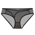 Culotte sexy en maille noire française pour femme avec doublure d'entrejambe en coton - S / Noir