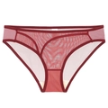 Culotte en maille ultra-fine de style français pour femmes en rouge vin respirante - S / Bordeaux