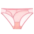 Culotte sexy en tulle rose pour femme, taille basse respirante avec doublure en coton - S / Rose