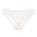 White French style mesh satin panties with cotton crotch and elastic low waist band - S / White