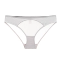 French style silver gray satin and mesh low waist panties with cotton crotch for women - S / Gray