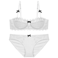 Ensemble de lingerie en dentelle blanche avec soutien-gorge push-up et culotte assortie - Ensemble Zirconium Blanc / 70A