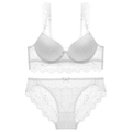 Completo intimo in pizzo bianco con reggiseno push-up e slip in pizzo traspirante - 70C / Bianco