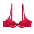 Sujetador push-up rojo sin costuras con forma de U profunda y tirantes finos - 70A / Rojo