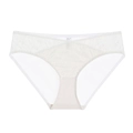 White low-waist sexy lace mesh panties with fine floral embroidery and cotton crotch - S / White