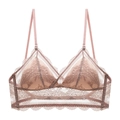 Lace bralette set in elegant nude pink featuring floral triangle cups and wide lace hem - Dusty Rose Top Only
