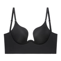 Sujetador negro sin costuras con cuello en U profundo y correas ajustables - 70A / Negro