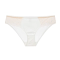 Slip da donna in pizzo ricamato con raso traspirante e tassello interno in cotone - Bianco