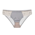 Slip in pizzo ricamato da donna con mesh traspirante e inserto in raso grigio e beige - Grigio
