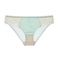 Biancheria intima verde menta per donna con ricamo floreale e pannello in seta satinata - Verde menta