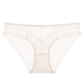 Elegante beige kanten damesonderbroek in Franse stijl met ademend mesh detail - S / Abrikoos