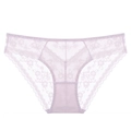 Sexy lavendel kanten slipje voor dames met katoenen kruisje en bloemmotieven - S / Lichtpaars