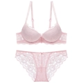 Ensemble de lingerie en dentelle rose clair avec soutien-gorge push-up et culotte - 70A / Haut Et Bas / Rose