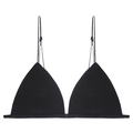 Bralette francés negro con copas de triángulo y tirantes finos sin aros metálicos - M+(Copa C) / Negro