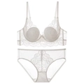 Ensemble lingerie en dentelle blanche avec bonnets oreilles de lapin et culotte - 70B / Blanc
