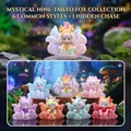 Siamese cat resin figurine in sky blue outfit with a miniature pipa instrument - 0297 Ruiling Fox Fairy Box 6 / Random One