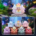 Siamese cat resin figurine in sky blue outfit with a miniature pipa instrument - 0297 Ruiling Fox Fairy Box 6 / Full Box Set