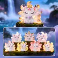 Kitsune blind box figure with glowing nine tails and white fox with crown variant - A147 Flower-like Nine-tailed Fox Box 6 / Random One
