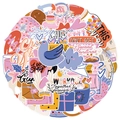 Waterproof vinyl Valentine heart stickers featuring colorful romantic illustrations - Romantic Valentine & Quotes(TQ50-0384)