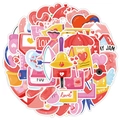Waterproof Valentine heart stickers with romantic cartoon designs for DIY decoration - Love Theme Cartoon(TQ50-0882)