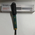 Peine alisador iónico verde oscuro YH-388A con control de temperatura y caja - Anillo Amarillo / Enchufe UK / Verde