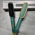 Retro emerald green ion hair straightener comb with adjustable temperature control - Gold Electroplated Ring / US Plug / Green