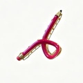 Pink metal pencil shaped hair claw clip with golden frame for creative hairstyles - Rose Pink