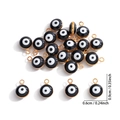 Ciondolo malocchio da 6mm in bianco e nero per creazione di gioielli fai-da-te - 9*6mm / 0.31g / Nero-Bordo Oro