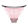 Slip sexy in pizzo rosa da donna con motivo floreale ed elastico in vita nero sottile - S / Rosa
