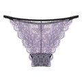 Slip in pizzo sexy color lavanda con elastico nero in vita per donna - S / Viola