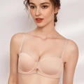 Seamless strapless nude bra with rhinestone detail for a smooth look under summer clothing - 70B / Nude Top