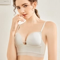 Sujetador push-up sin aros blanco roto con escote en V profundo y tirantes finos - 70A / Blanco