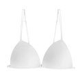 Sujetador triangular blanco sin costuras con tirantes dobles ajustables y relieve - S / Blanco