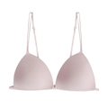 Bralette lavanda con cierre frontal, textura vertical y tirantes dobles - S / Rosa
