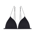Reggiseno a triangolo nero minimalista con spalline doppie e chiusura a fibbia anteriore - S / Articolo singolo / Nero