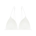 Set reggiseno bianco stile francese con coppe a triangolo e spalline sottili a coste - S / Articolo singolo / Bianco