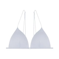 Reggiseno a triangolo stile francese con chiusura frontale e spalline sottili in blu - Grigio Pezzo Singolo / S