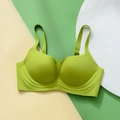 Fluorescent green seamless push-up bra with wave-shaped support and fixed straps - S / Matcha Green