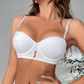 Conjunto de sujetador push-up blanco sin costuras con tirantes ajustables - Top Blanco / 70A