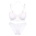 Ensemble de lingerie en dentelle blanche avec effet push-up et détails de sangles - 75B / Blanc