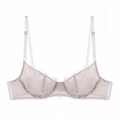 Elegante ivoren wimperkant bh met beugelondersteuning en dunne schouderbandjes - XL / Witte Top