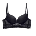 Sujetador negro elegante con espalda en U, encaje floral y copas sin costuras - 70B / 文胸单品 / Negro
