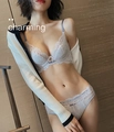 Charming light purple lace lingerie set with floral embroidery and supportive underwire - 70B / Gray Purple