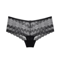 Sexy schwarze Damen-Spitzenslip mit niedriger Taille und filigranem Schleifendetail - M / Schwarz